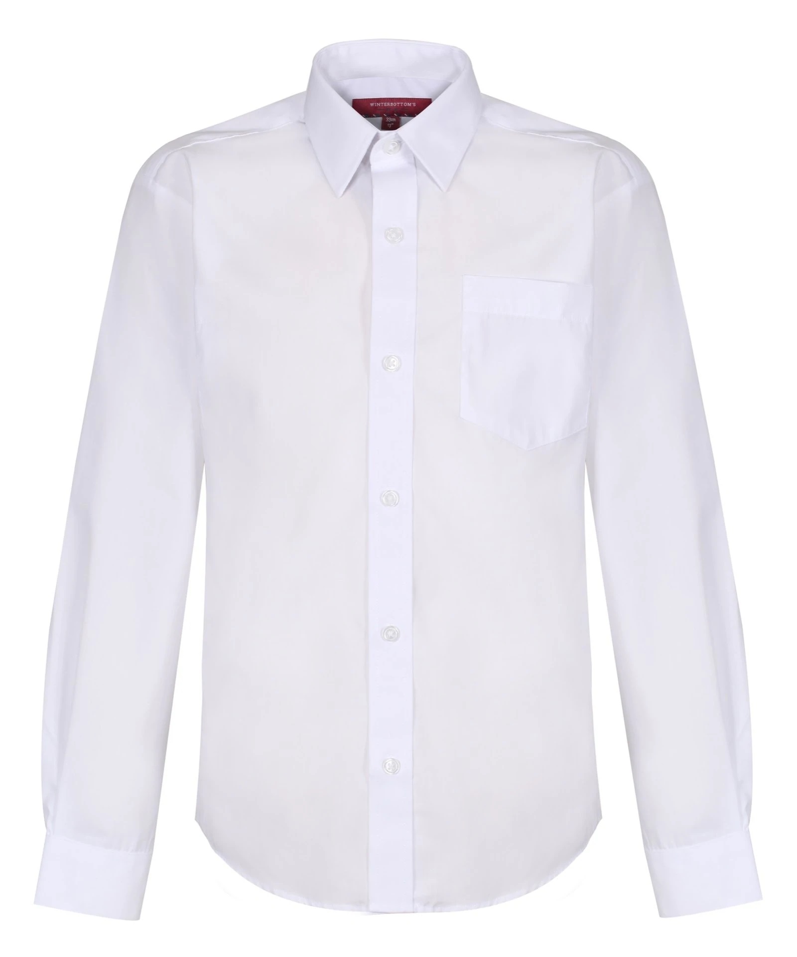 White School Shirt Long Sleeve - Twin Pack